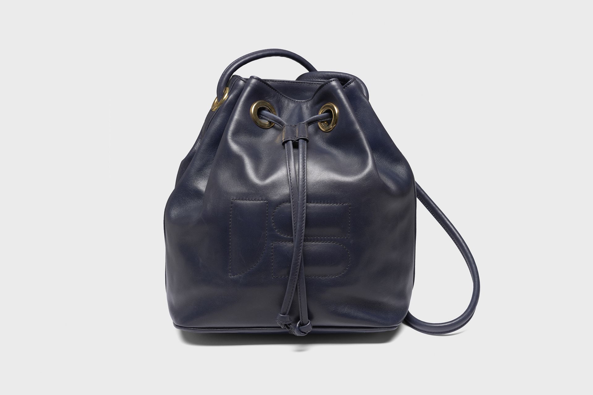 Beuteltasche, Goldpfeil für Jil Sander, Offenbach am Main, um 1988